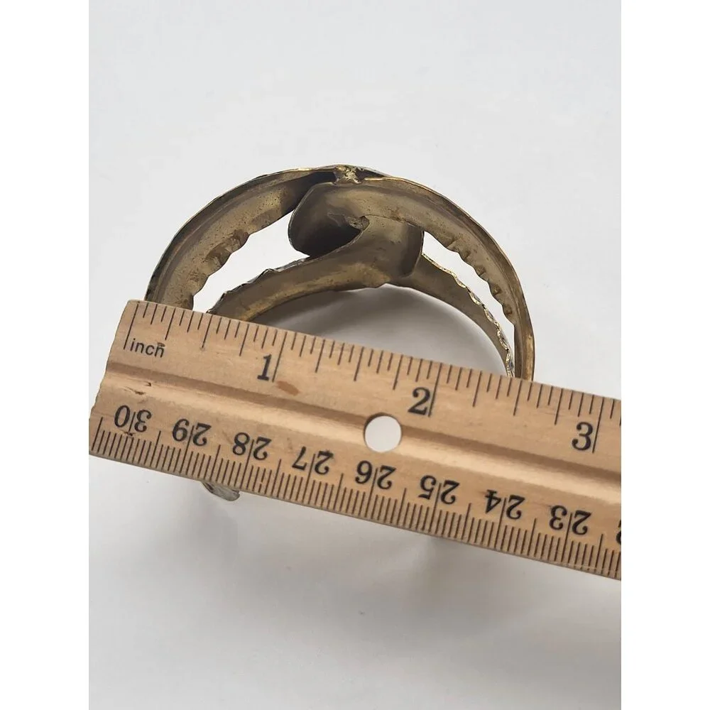 Anthropologie Intertwined Twist Tarnished Gold Tone Cuff Bracelet - Picture 11 of 12